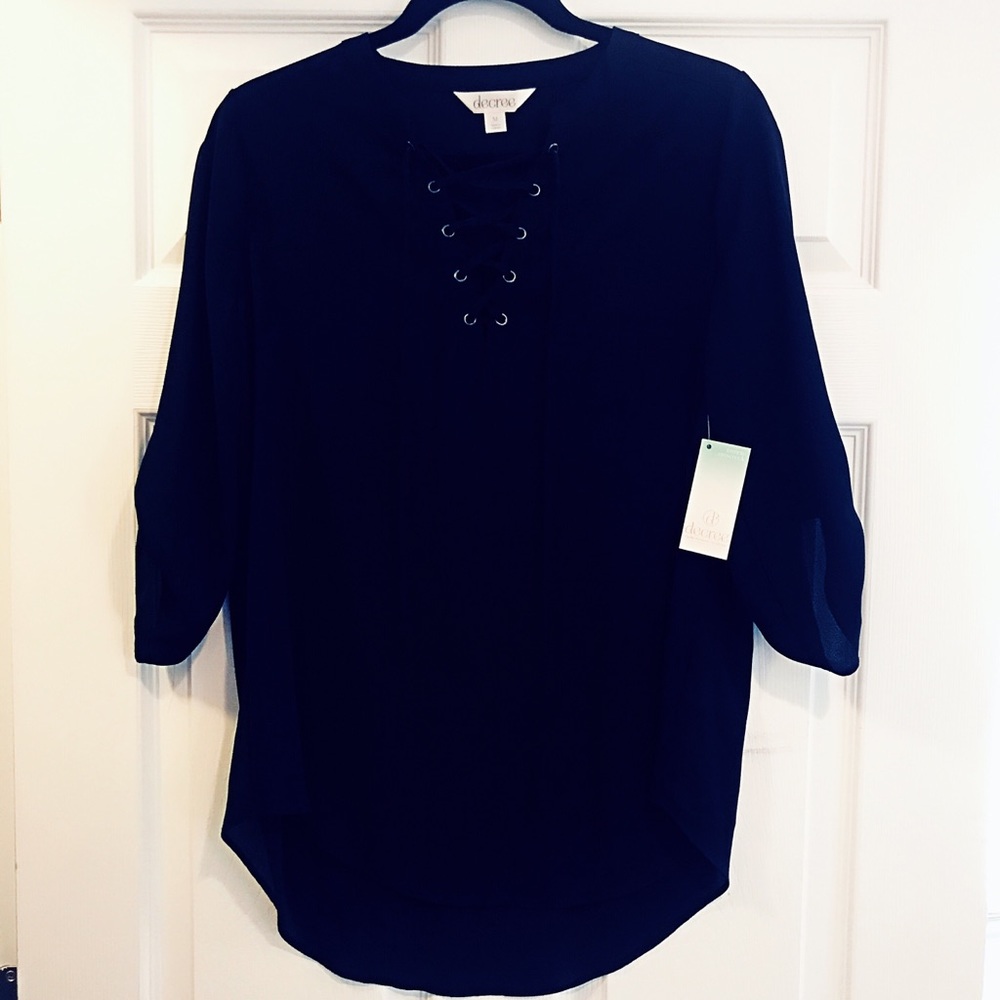 Decree Lace-up Blouse